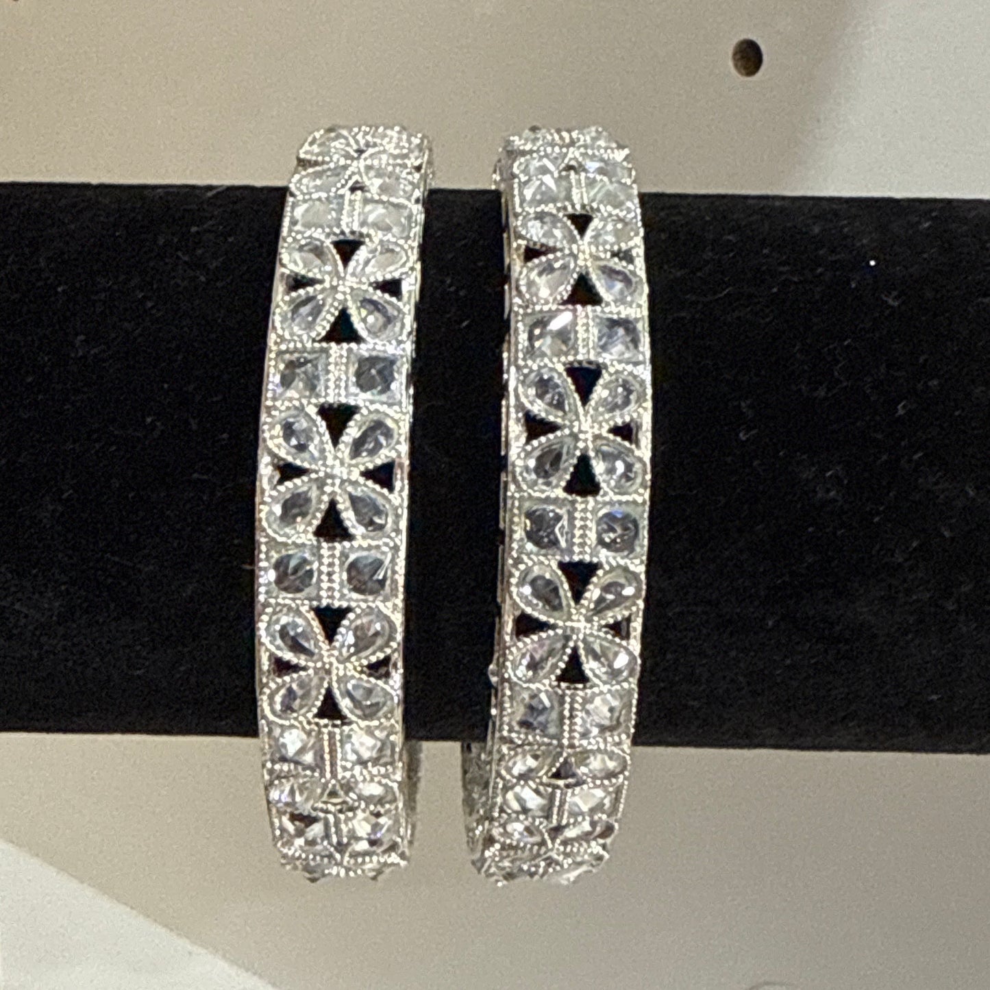 Silver Polki Bangles image 0
