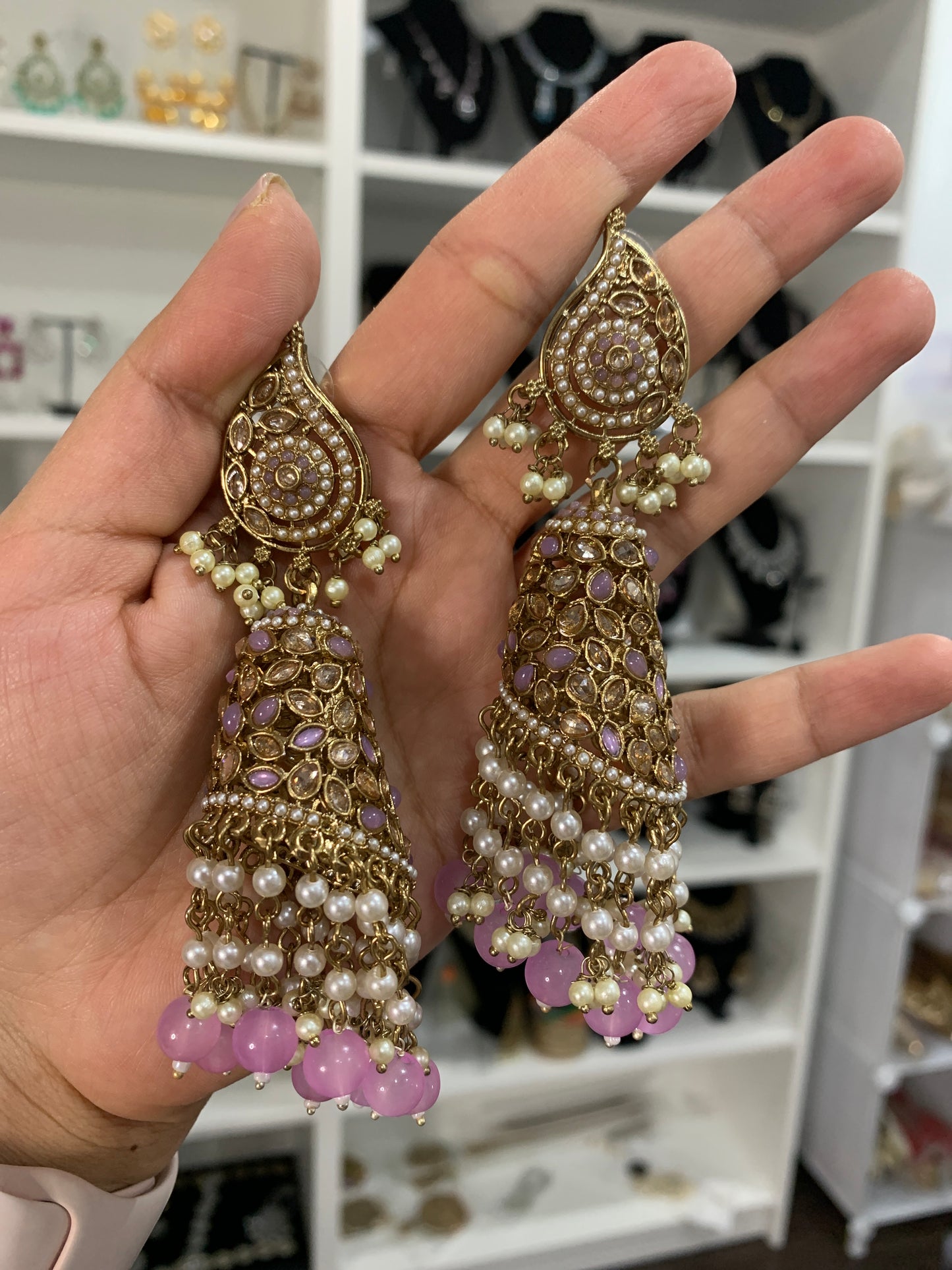 Long Polki Earrings