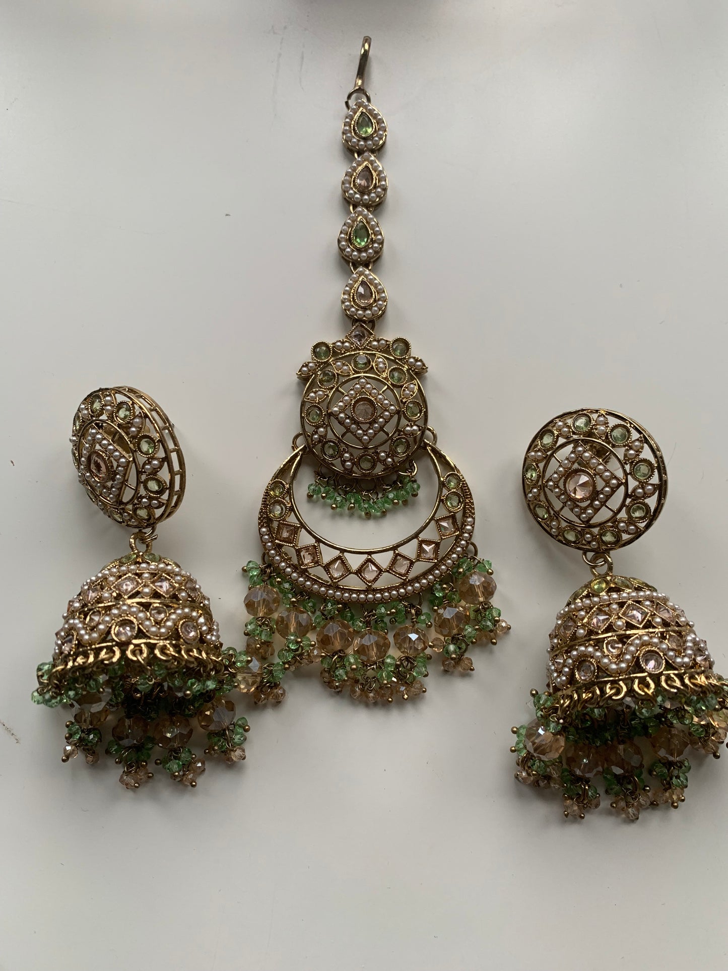 Polki Jhumka Earring & Tikka Set