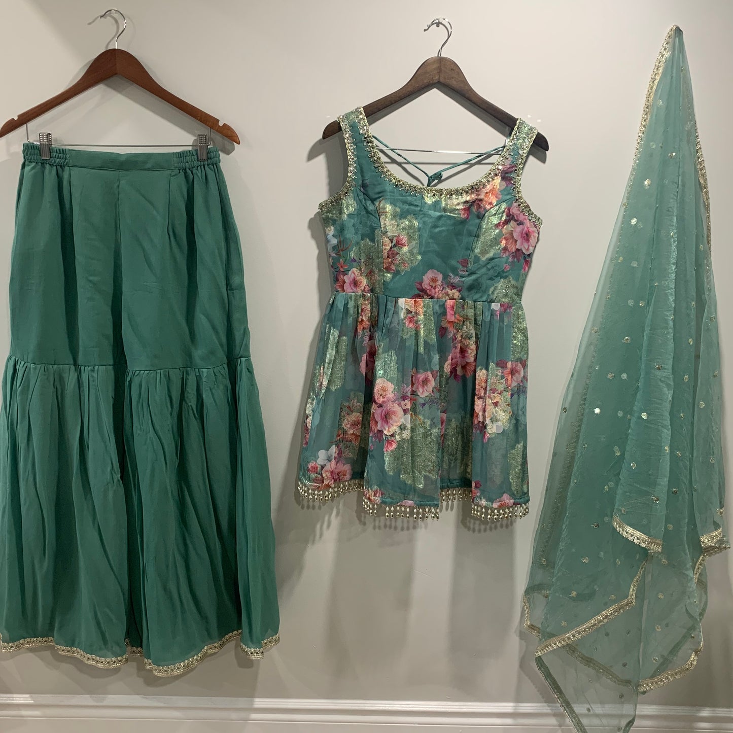 Floral Peplum Top with Sharara image 0