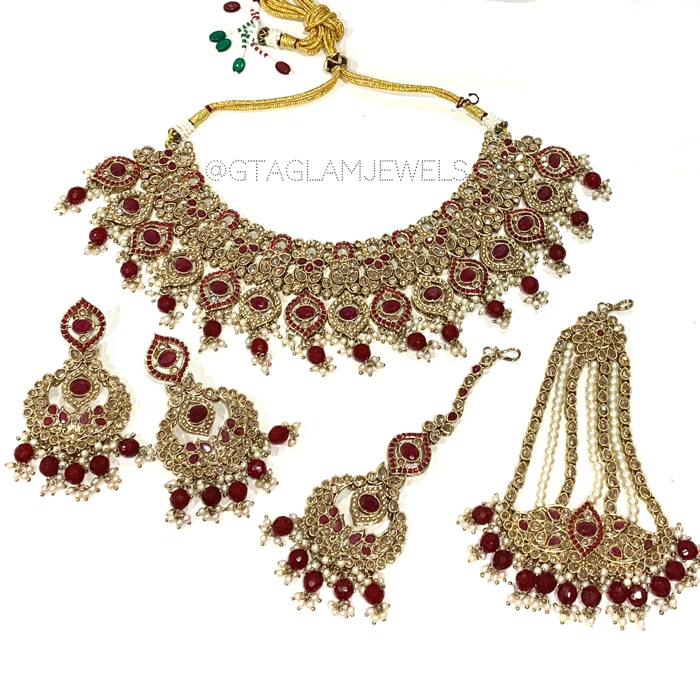 Polki Necklace Set with Paasa image 0