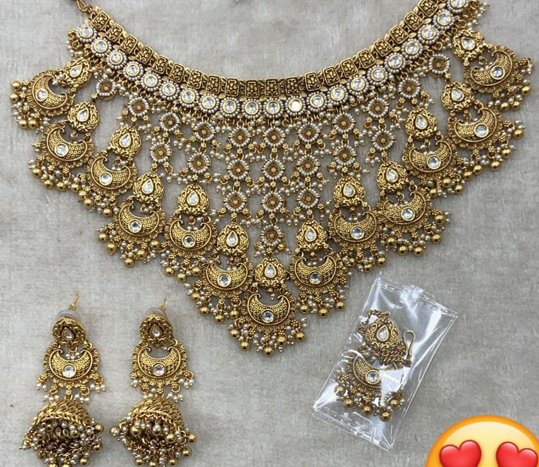 Matte Gold Bridal Set
