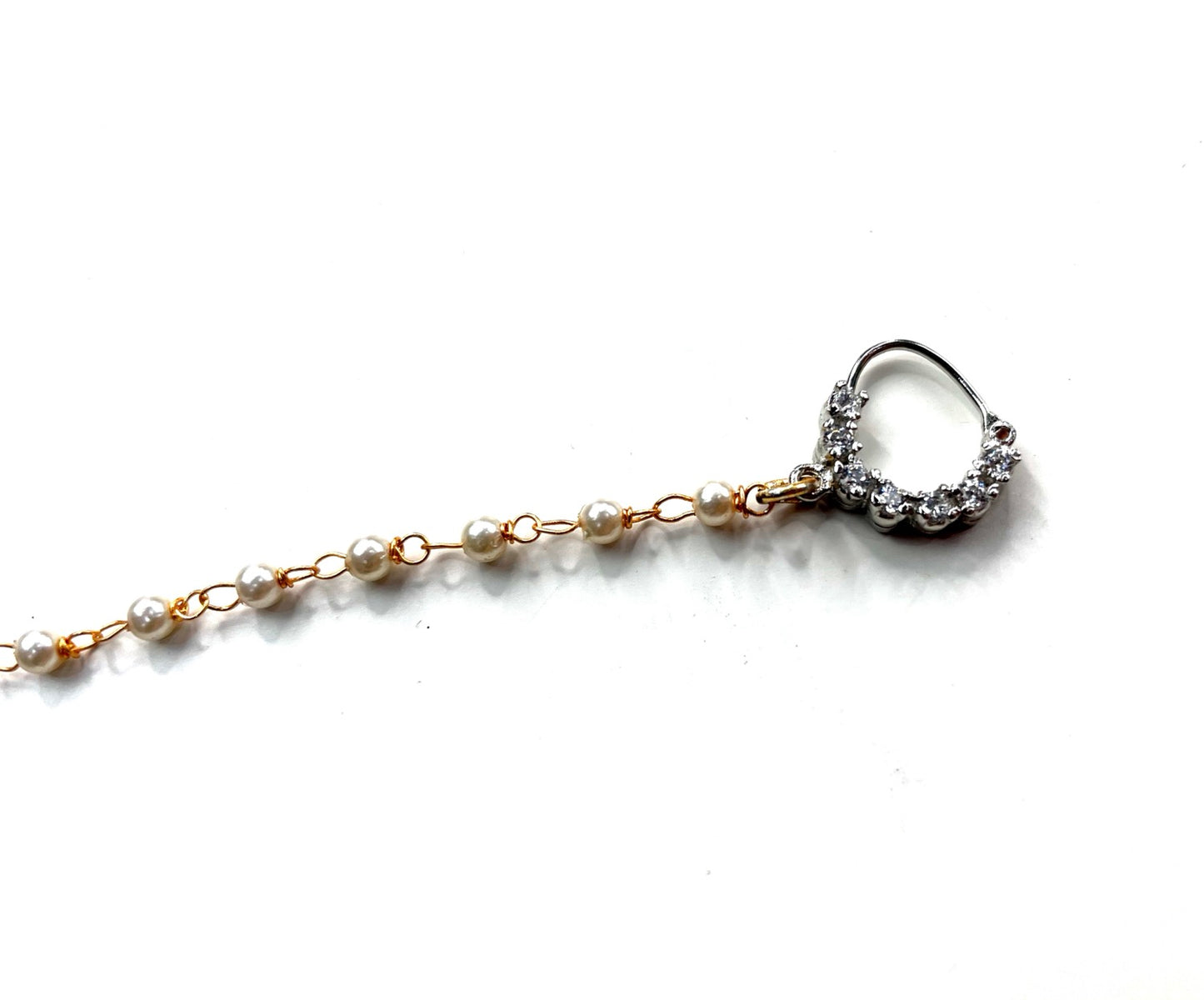 Small Nose Ring with Chain image 0