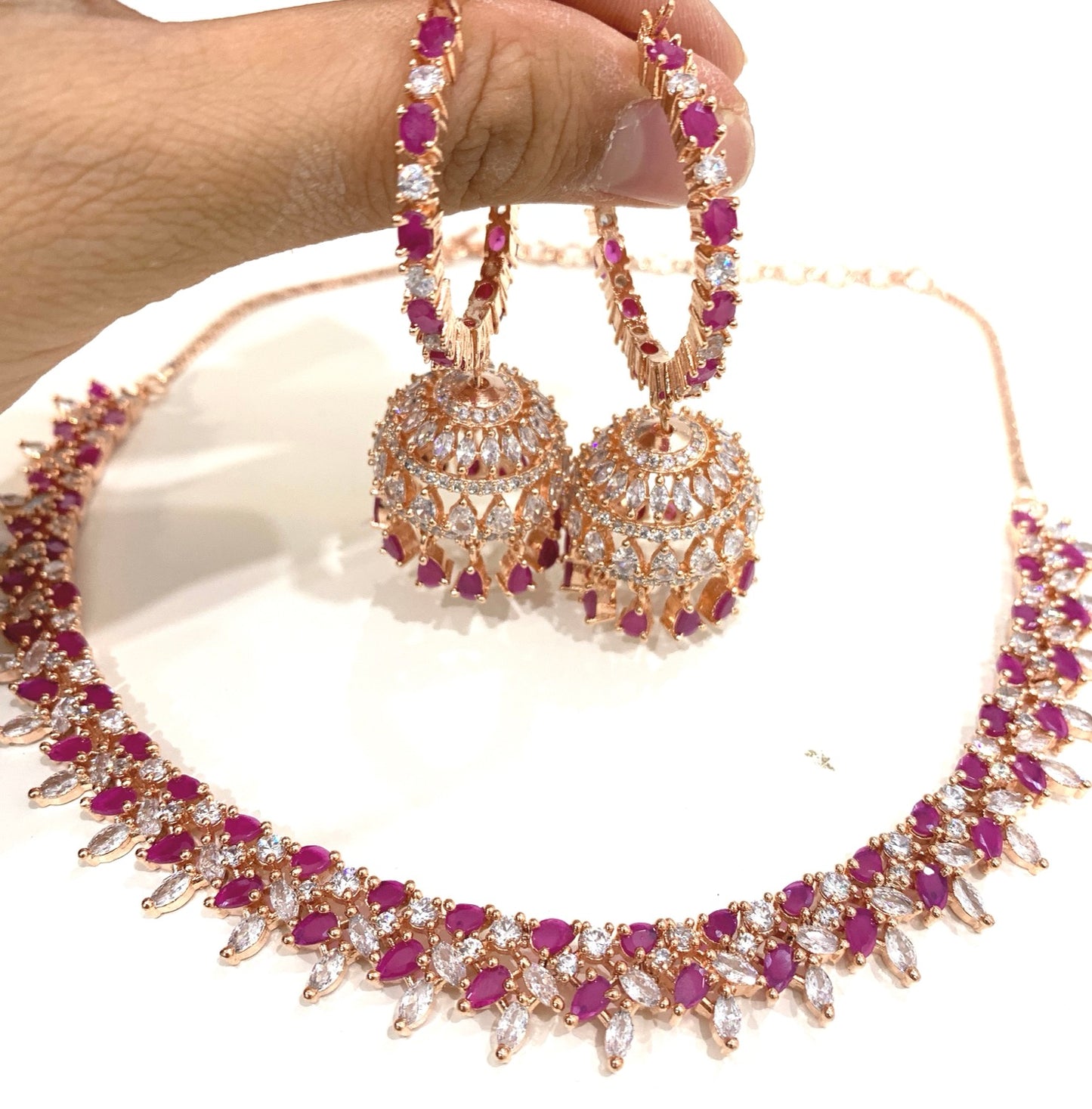 Diamond Cut Set with Jhumka Earrings image 0