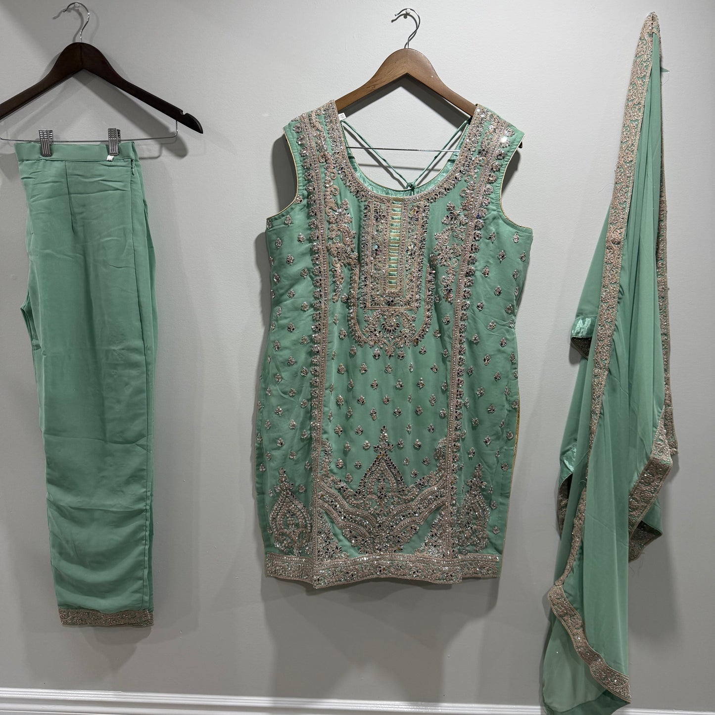 Mirror Work Pant Suit-Size 44 image 0