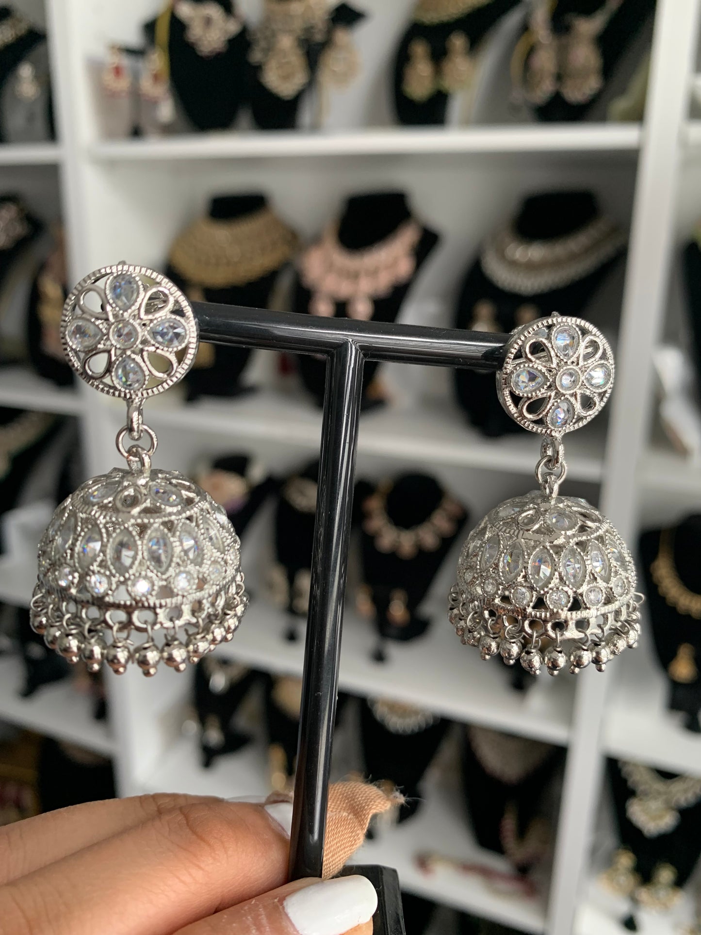 Small Polki Jhumka Earrings