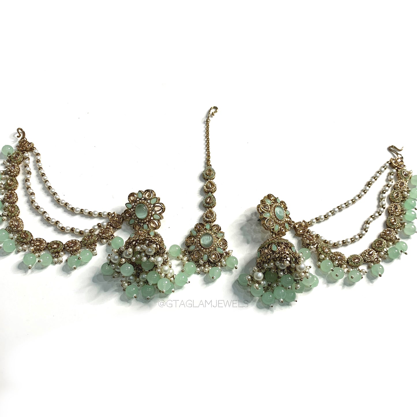 Bahubali Earrings & Tikka Sets image 0