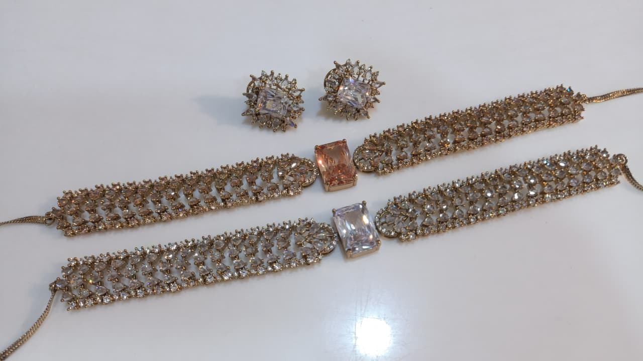 American Diamond Choker Set