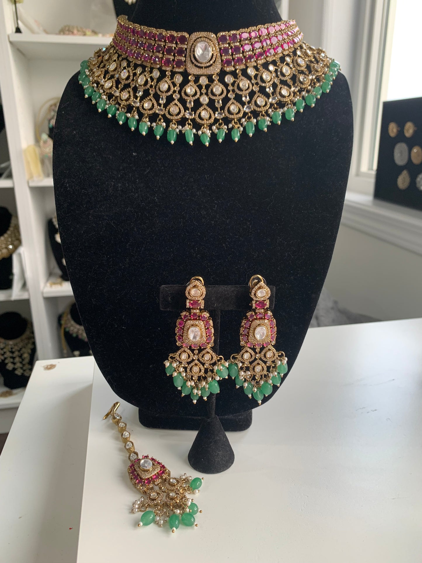 American Diamond Semi Bridal Set