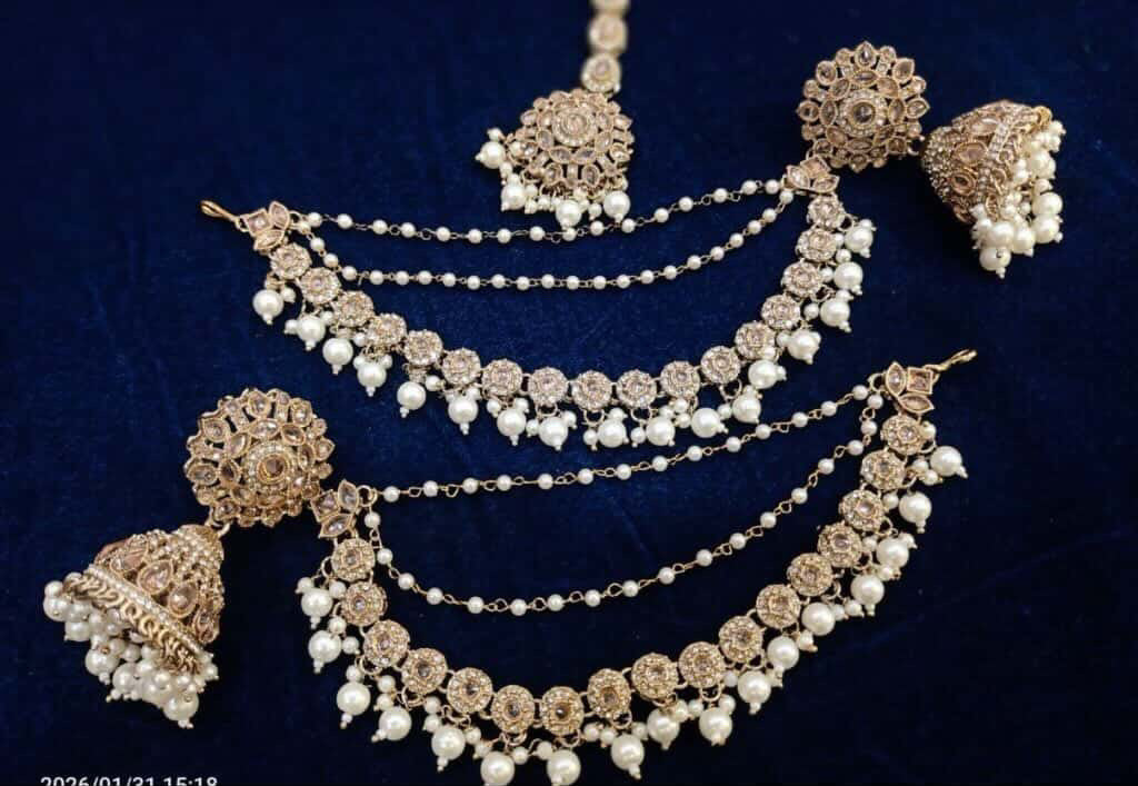 Bahubali Earrings & Tikka