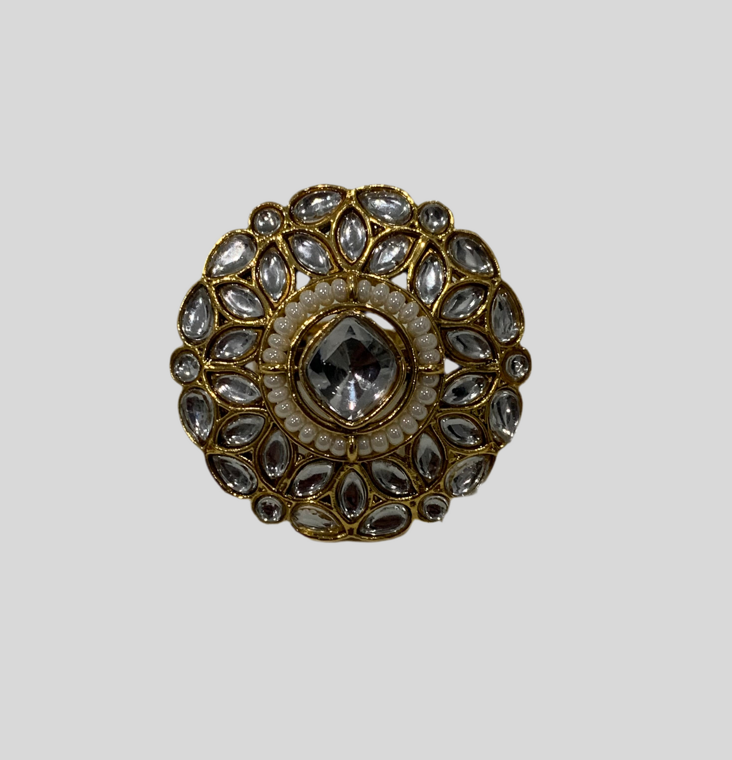 adjustable kundan ring