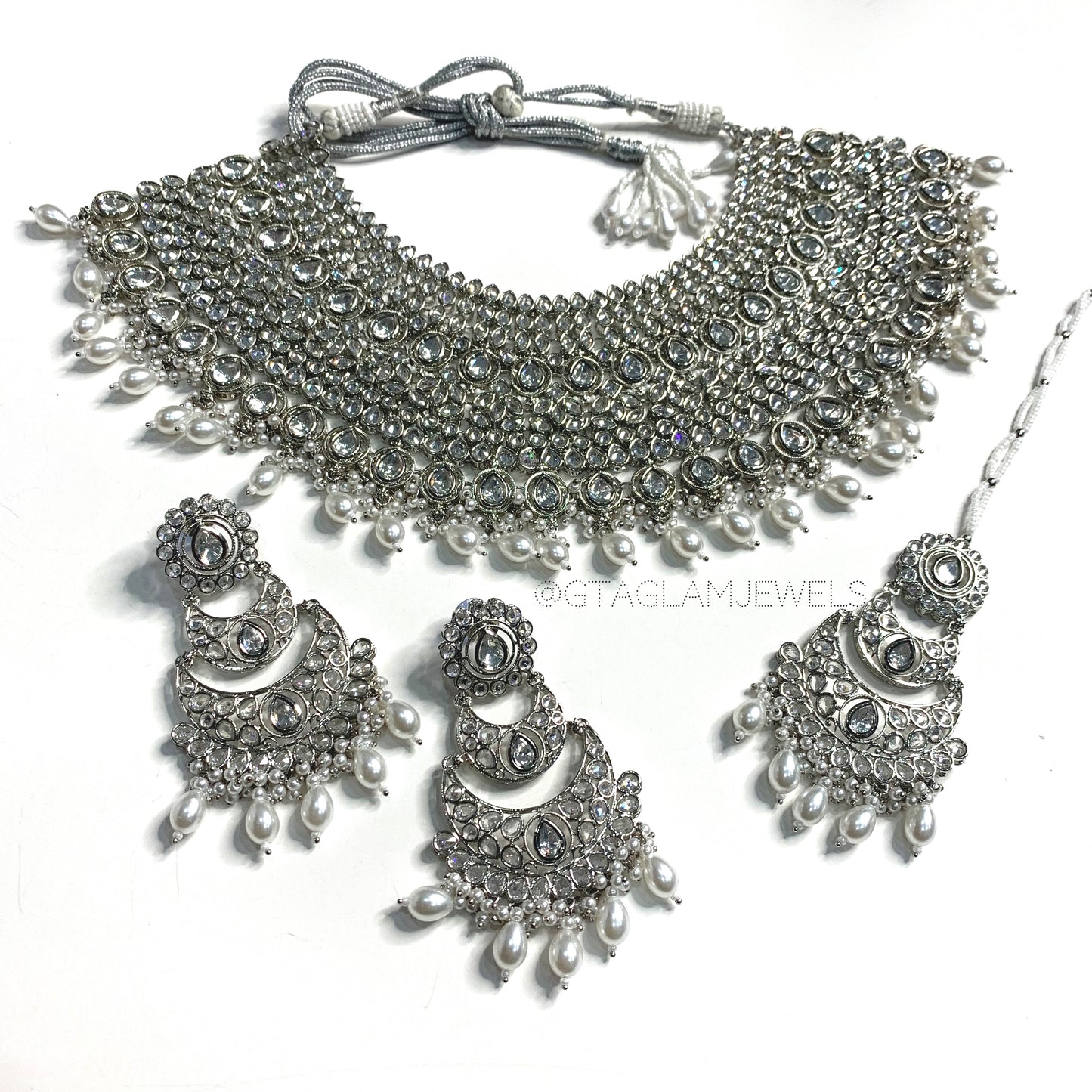 Polki Uncut Kundan Necklace Set image 0