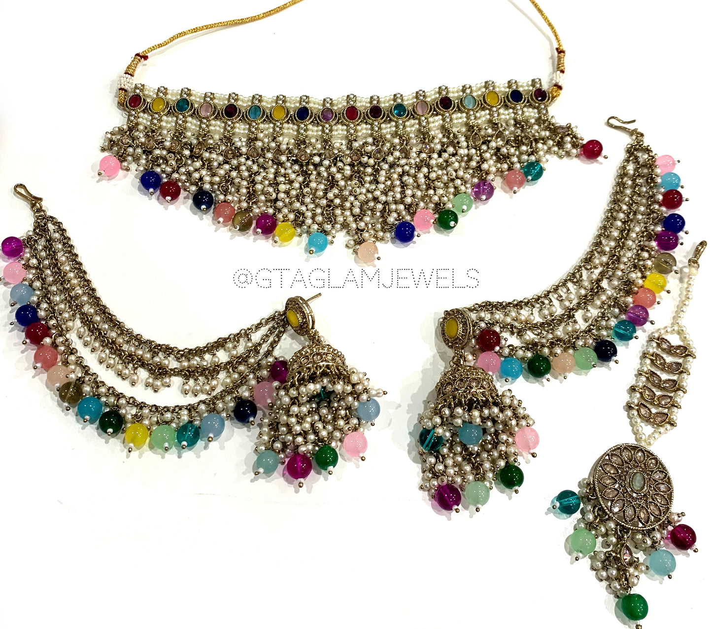 Choker Set with Bahubali Earrings image 0