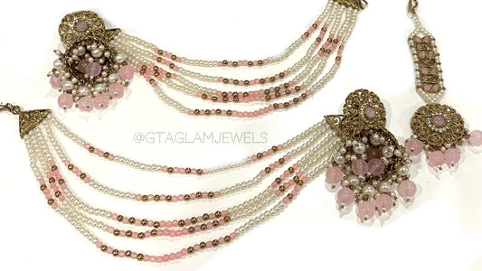 Bahubali Earrings & Tikka Set image 0
