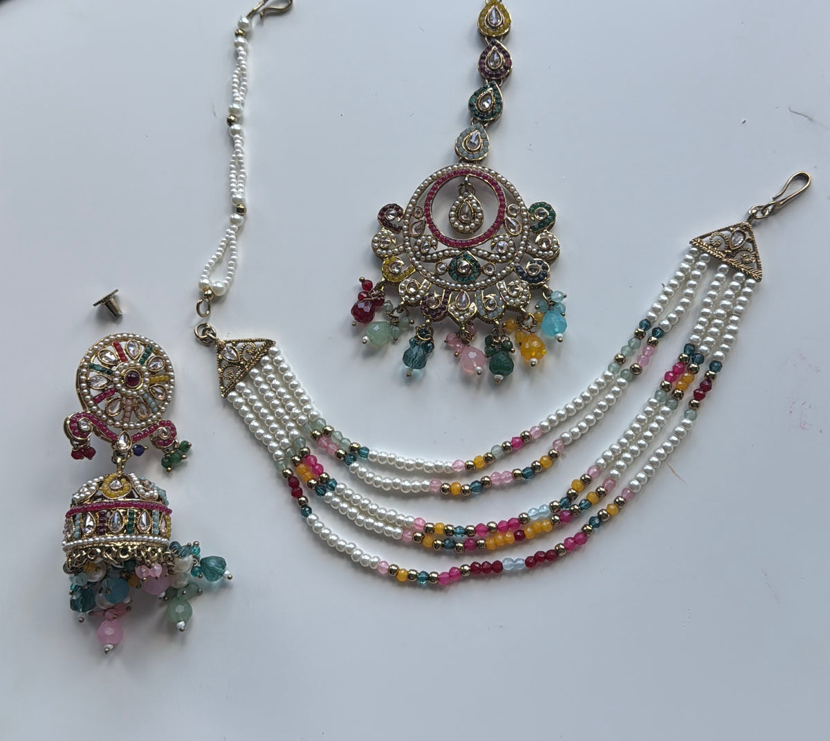 Bahubali Earrings & Tikka Set