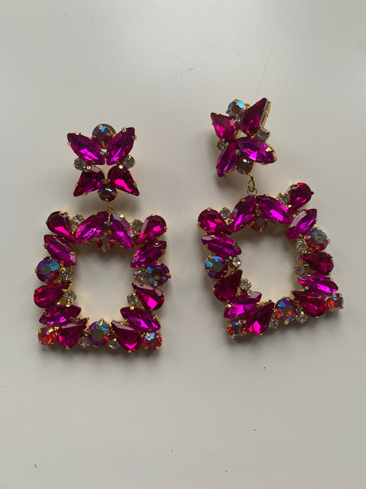 Crystal Square Earrings
