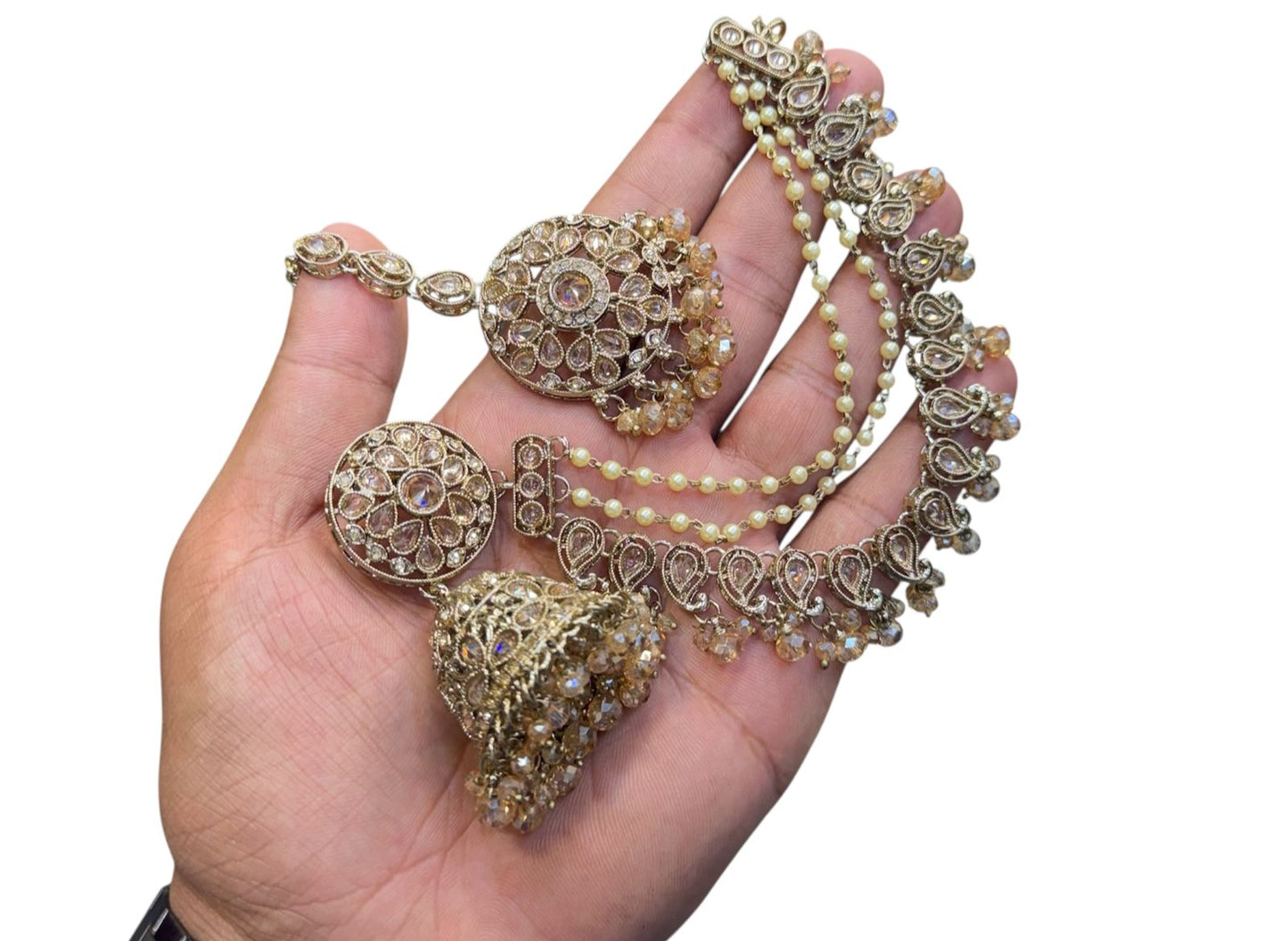 Bahubali Earrings & Tikka Set