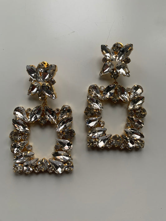 Crystal Square Earrings