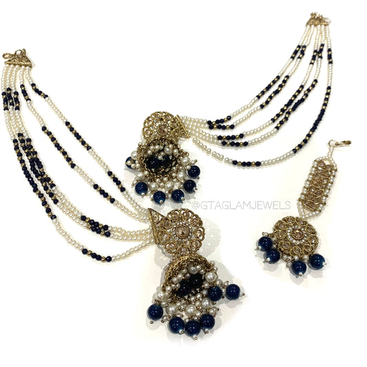 Bahubali Earrings & Tikka Set image 0