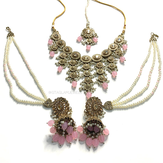 Necklace Set with Bahubali Earrings image 0