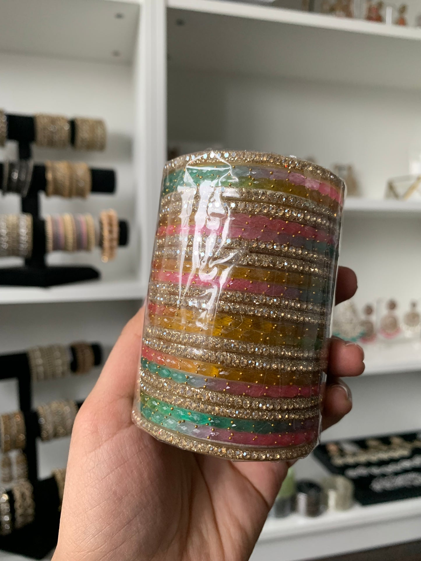 Pastel Glass Bangle Set