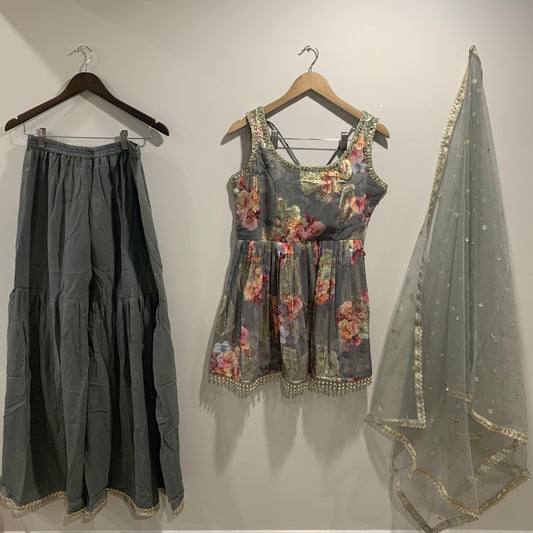 Floral Peplum Sharara Suit image 0