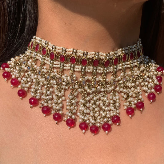 Choker Set with Bahubali Earrings image 0