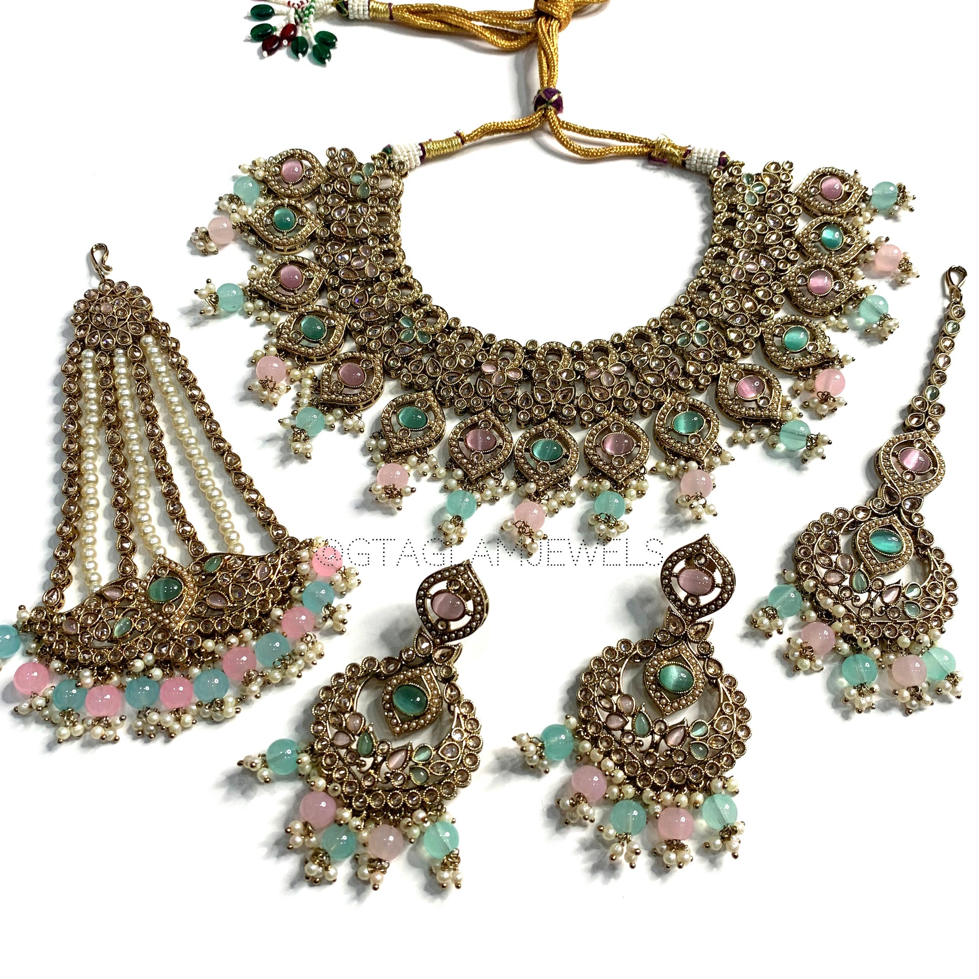 Polki Necklace Set with Paasa image 0