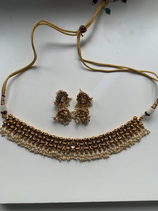 Matte Gold Choker Set