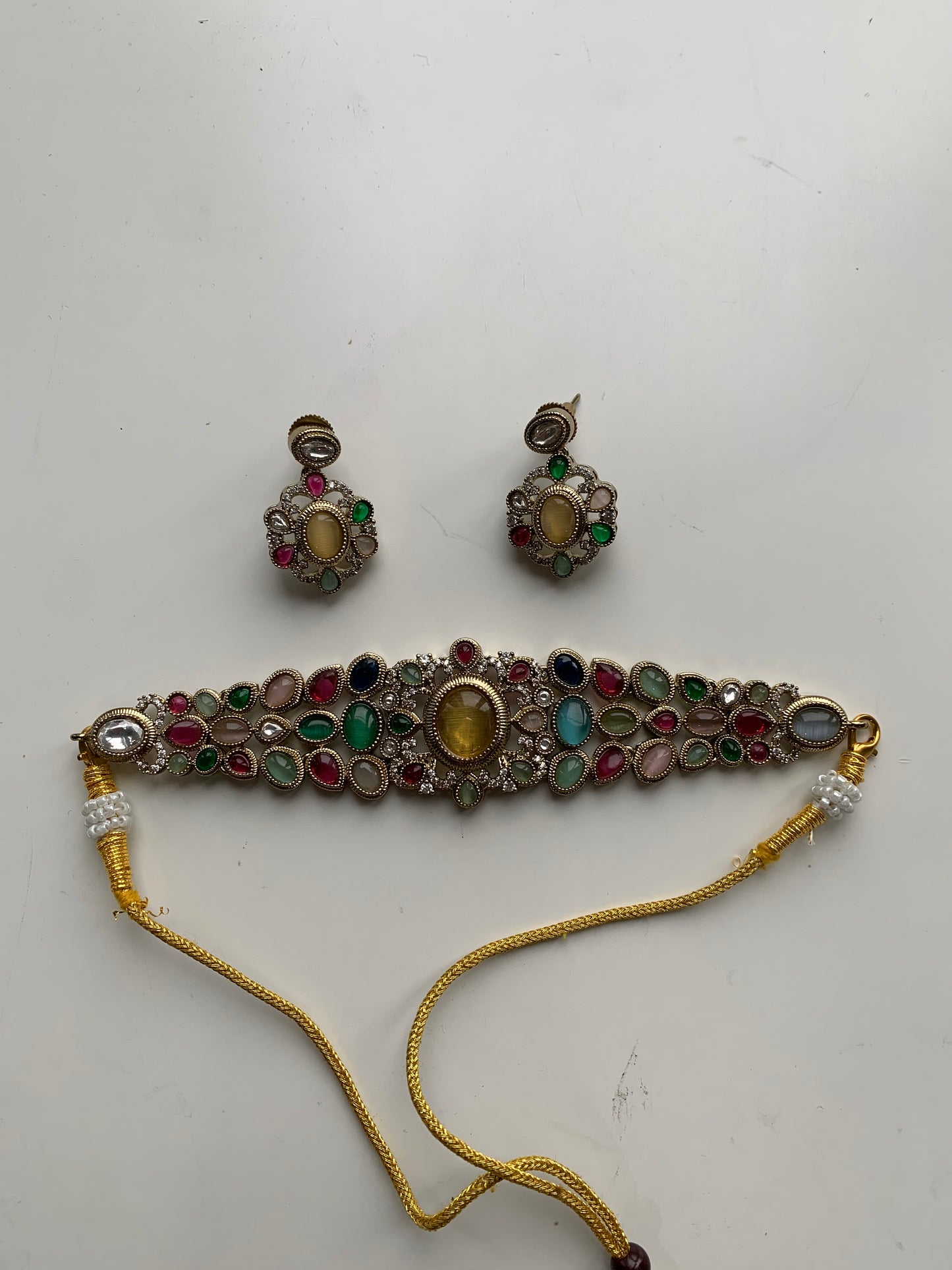 Multicolour Dainty Choker Set