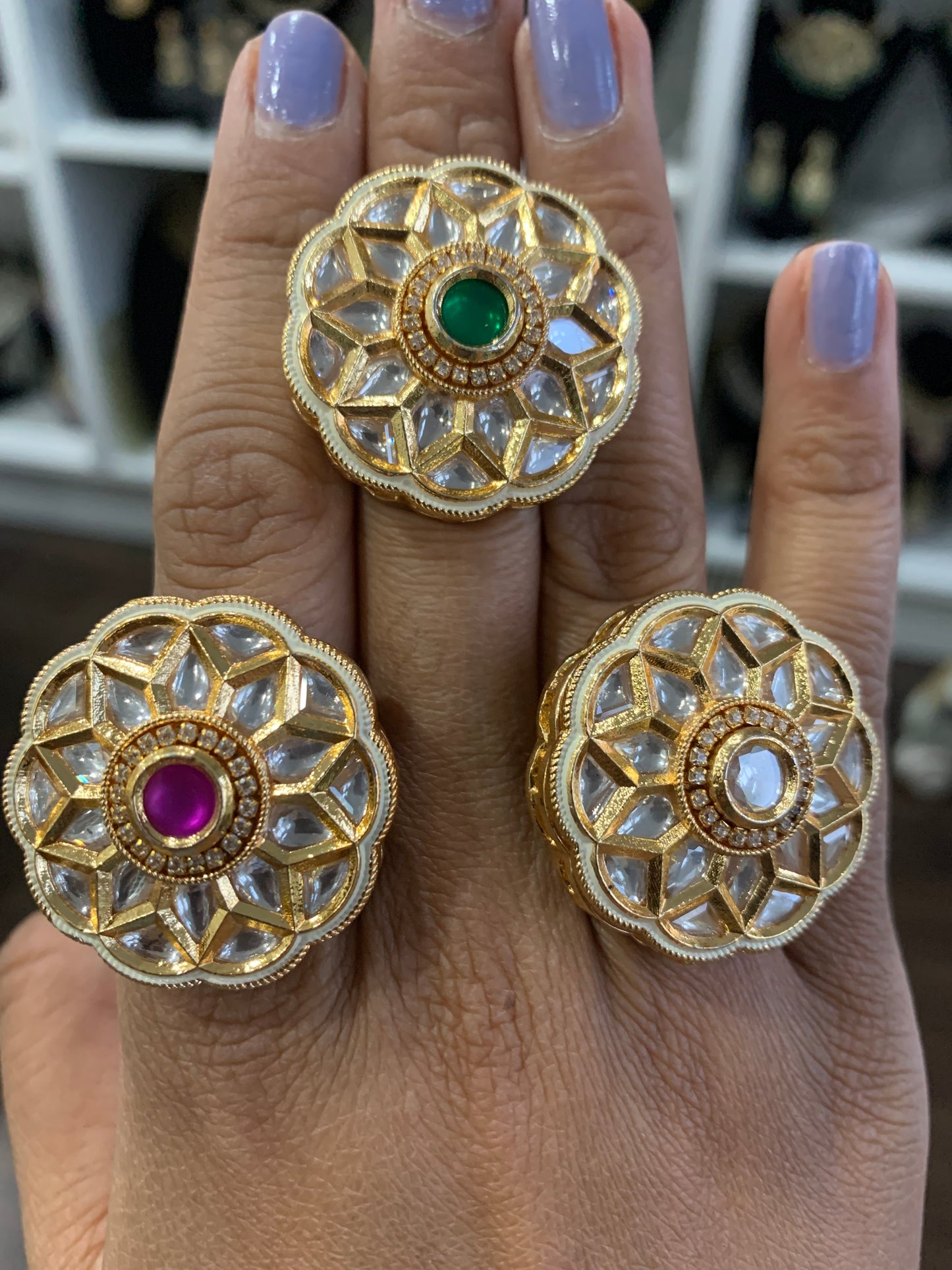 Adjustable Kundan Ring