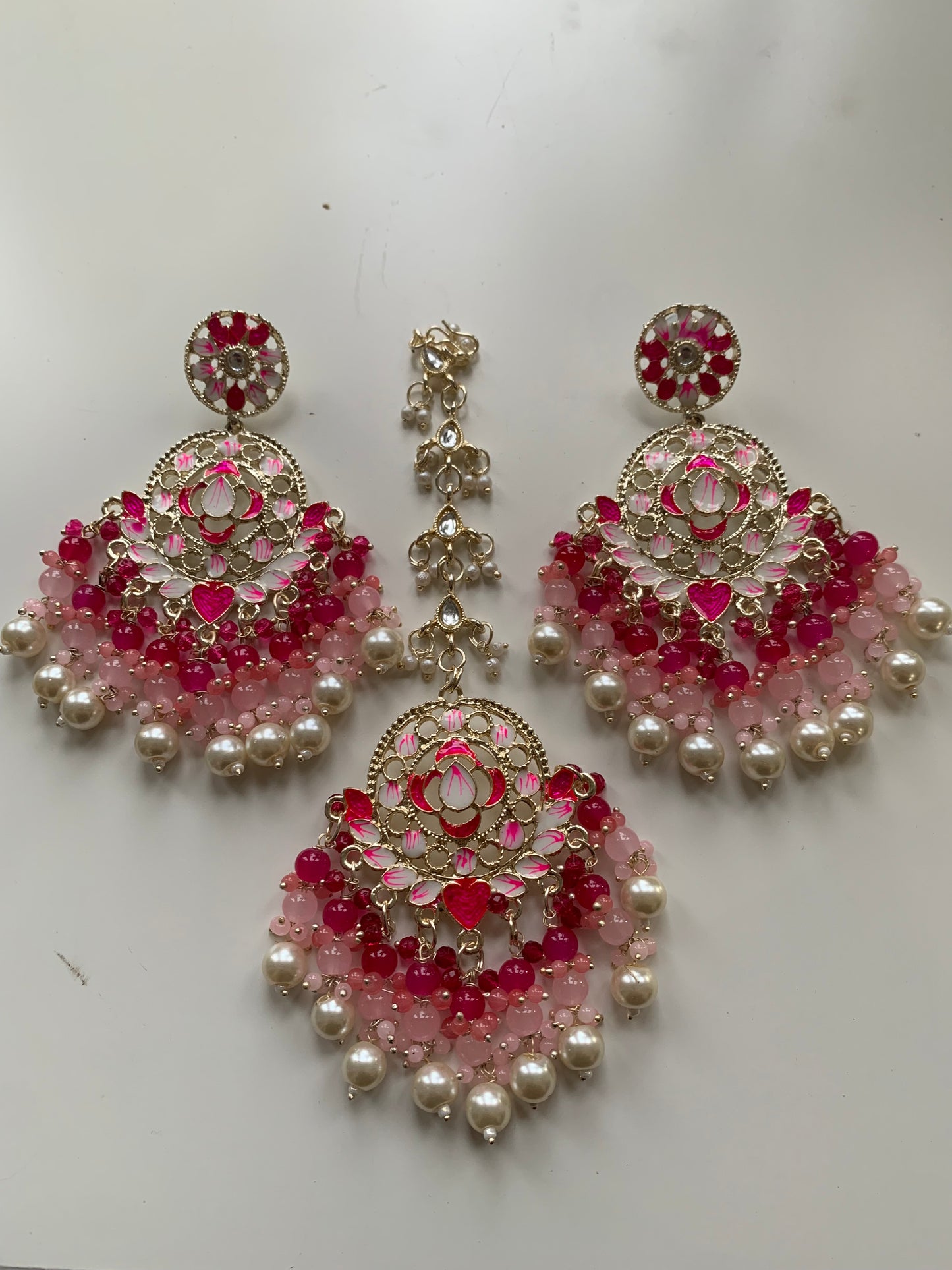Meenakari Earrings & Tikka Set