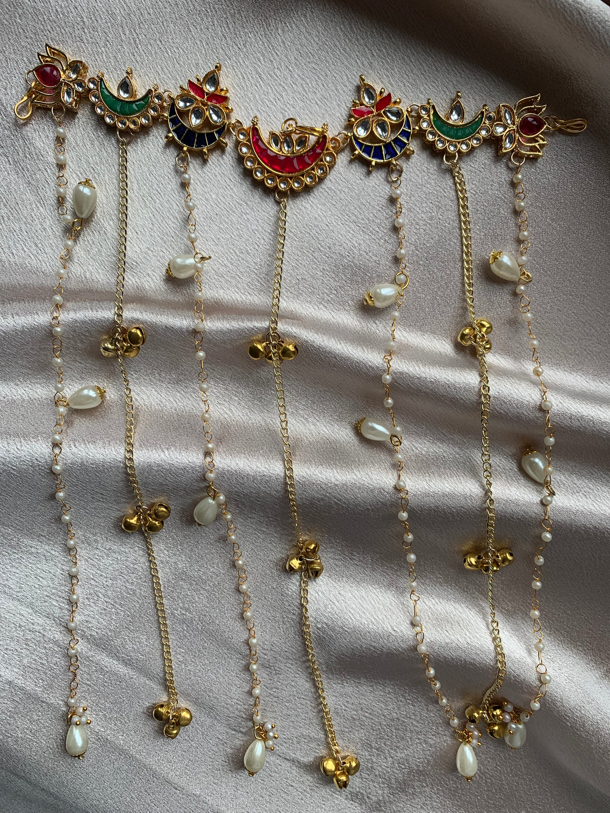 Multicolour Kundan Hair Accessory