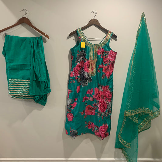 Floral Suit with Pant + Pajami image 0