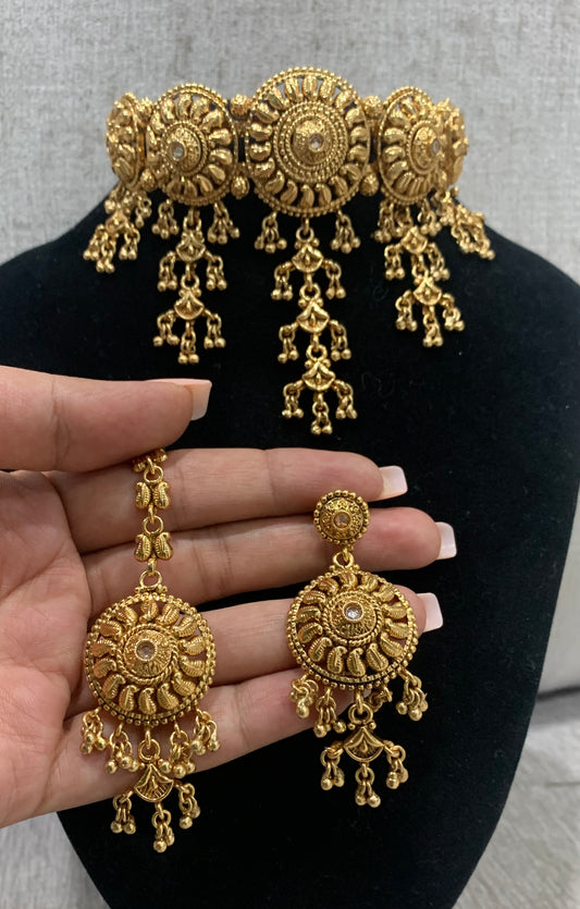 Gold Plated Waterfall Choker Set