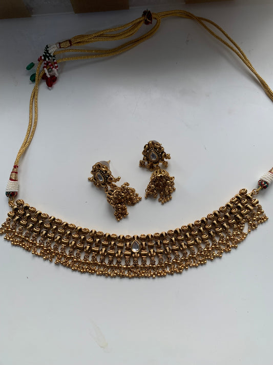 Matte Gold Choker Set