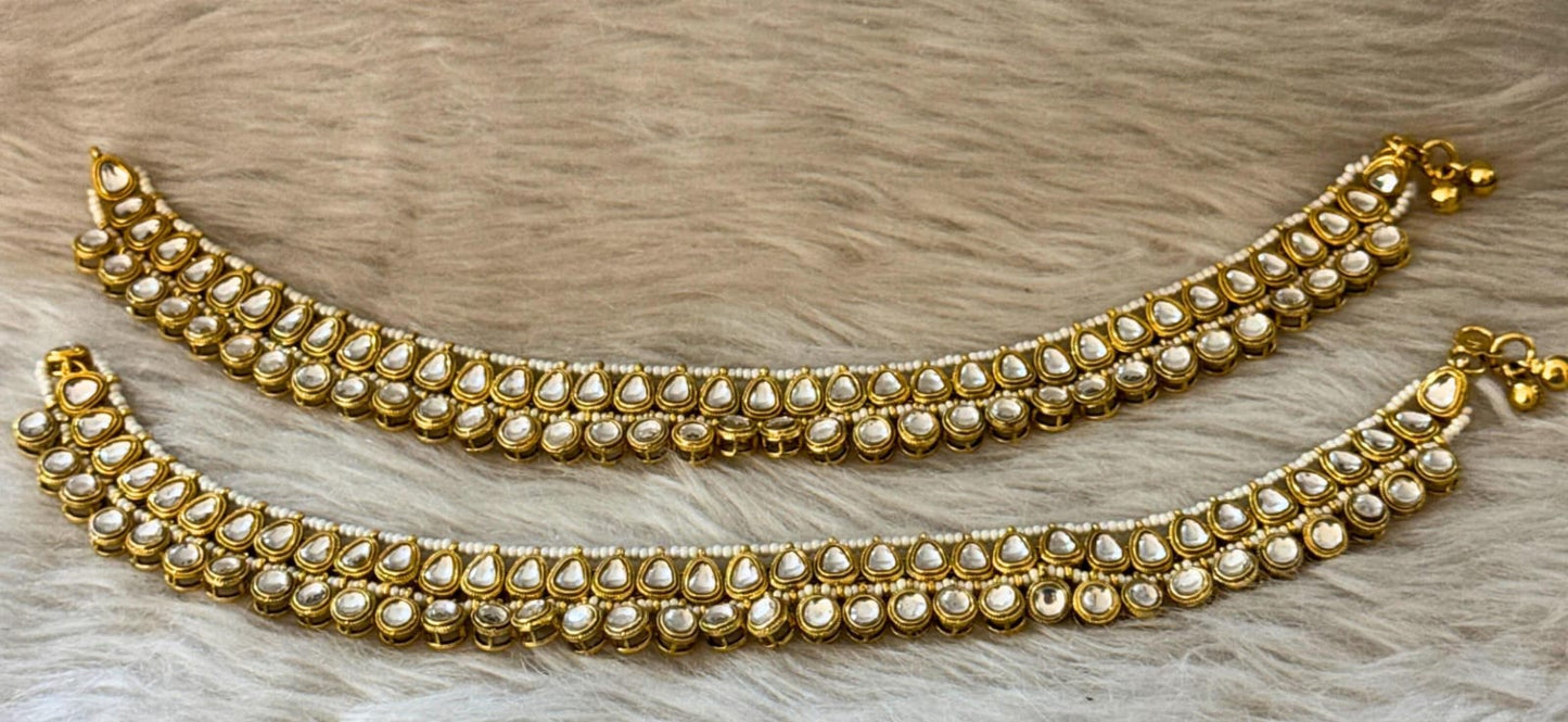 Kundan anklets