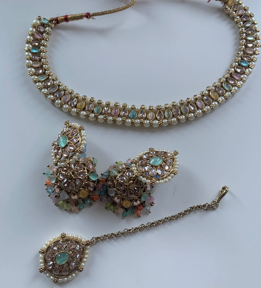 Dainty Polki Necklace Set