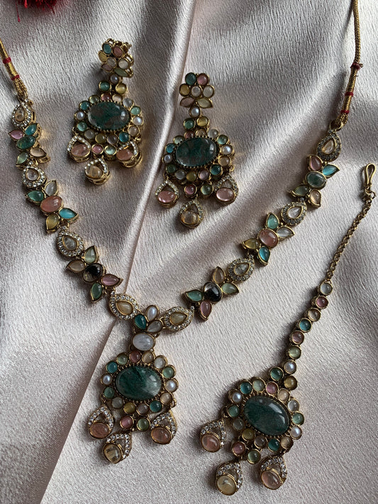 Long Sabyasachi Inspired Necklace Set
