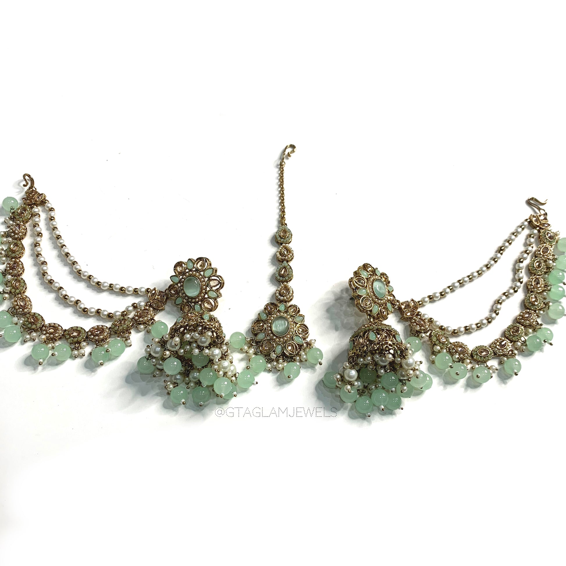 Bahubali Earrings & Tikka Sets image 0