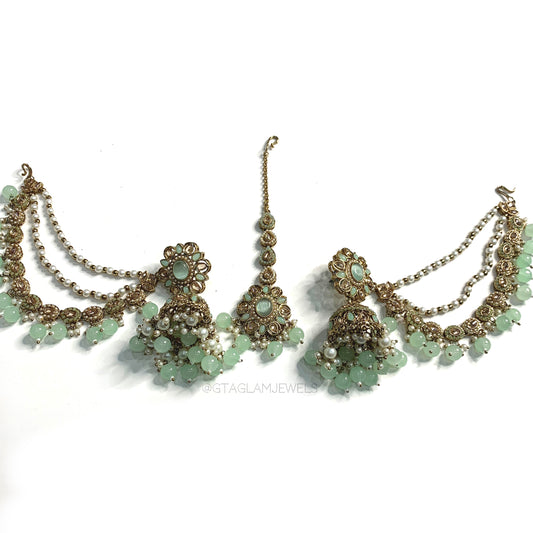 Bahubali Earrings & Tikka Sets image 0