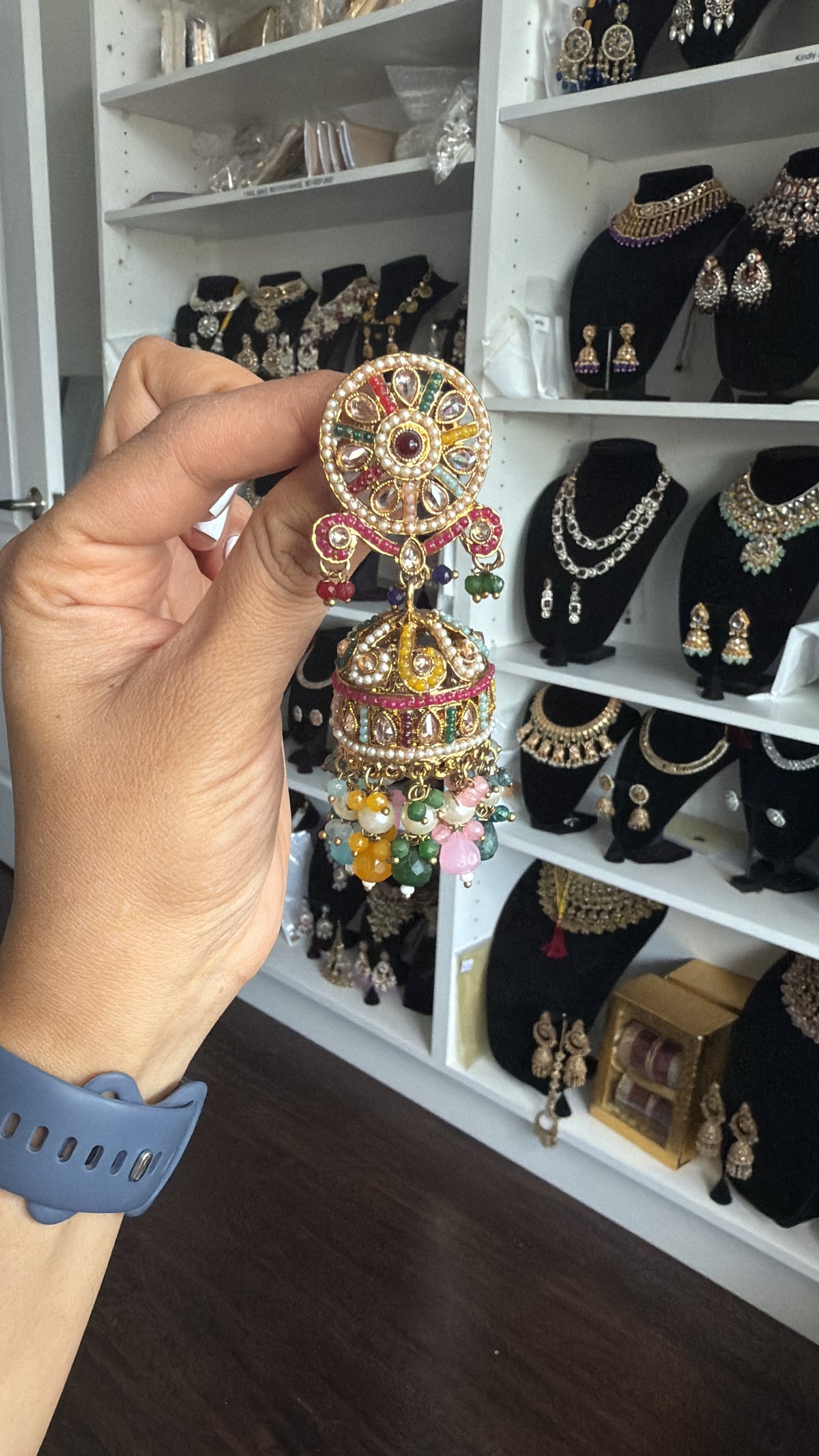 Bahubali Earrings & Tikka Set