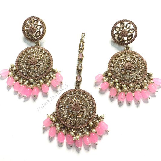 Polki Earrings & Tikka Sit image 0