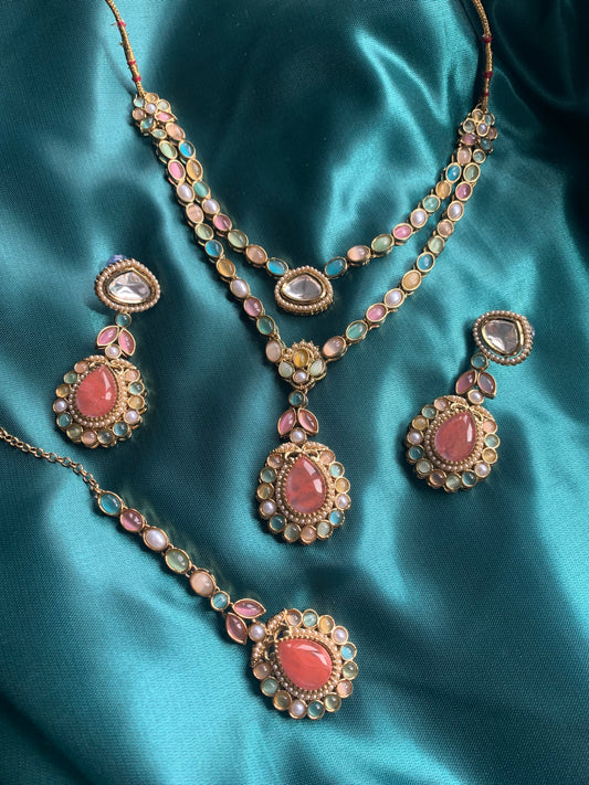 Long Sabyasachi Inspired Necklace Set