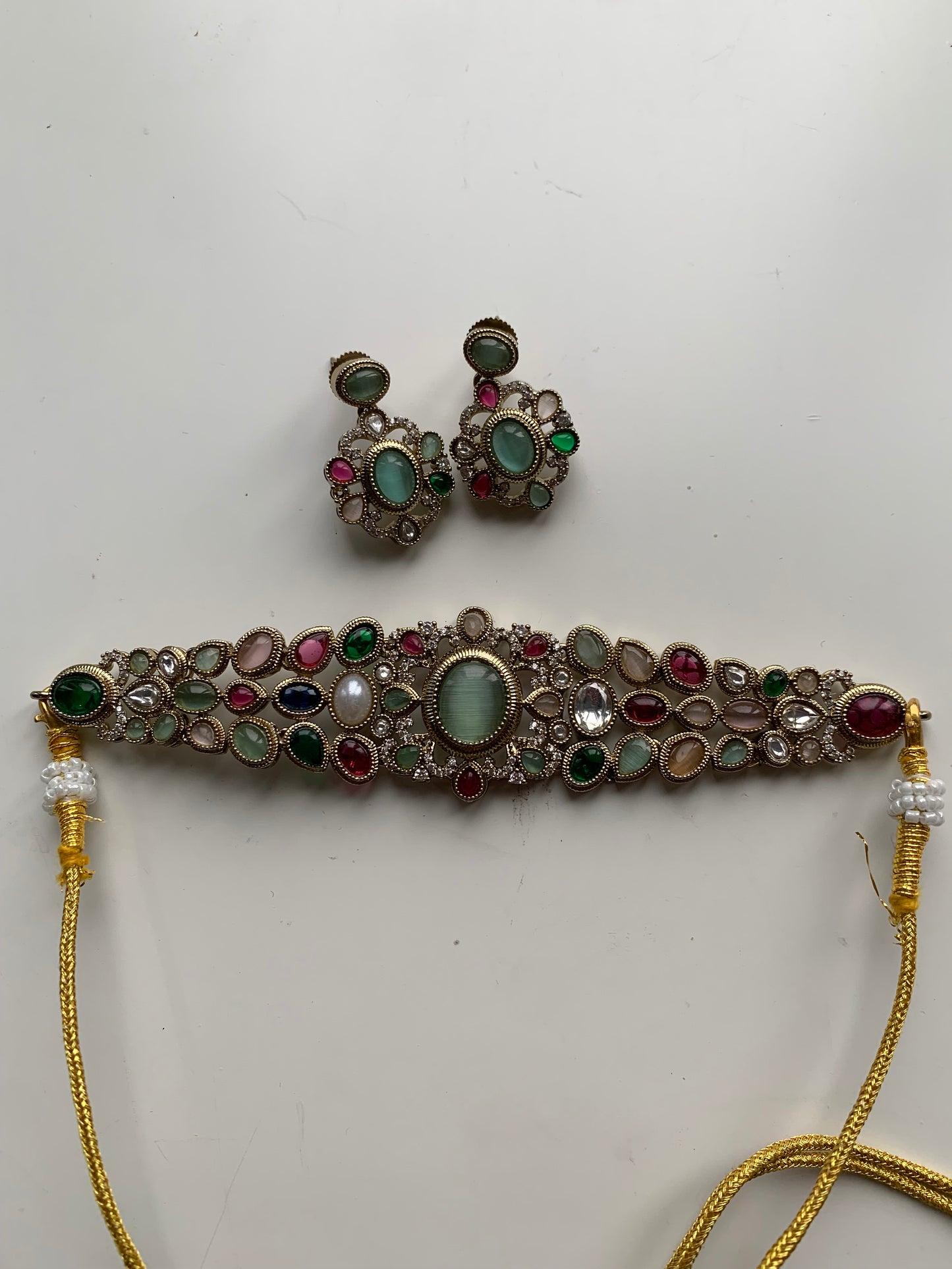 Multicolour Dainty Choker Set
