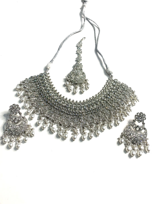 Polki Semi Bridal Necklace Set