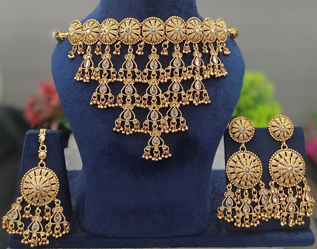 Gold Plated Waterfall Choker Set