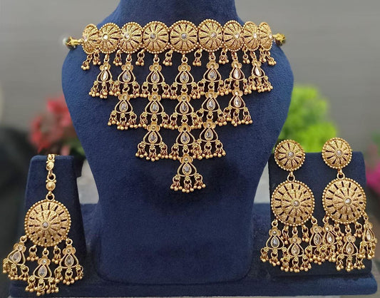 Gold Plated Waterfall Choker Set