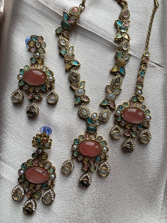 Long Sabyasachi Inspired Necklace Set
