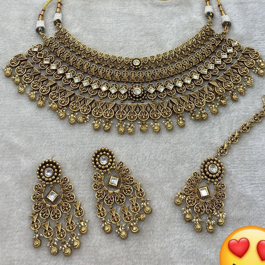 Matte Gold Bridal Set